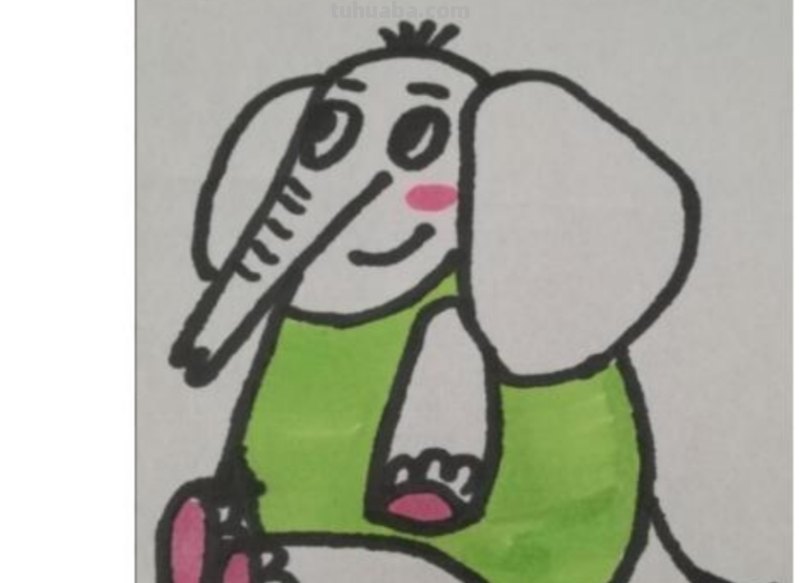 大象简笔画彩色怎么画 3~6岁儿童画大象过程？