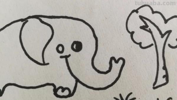 大象简笔画彩色怎么画 3~6岁儿童画大象过程？