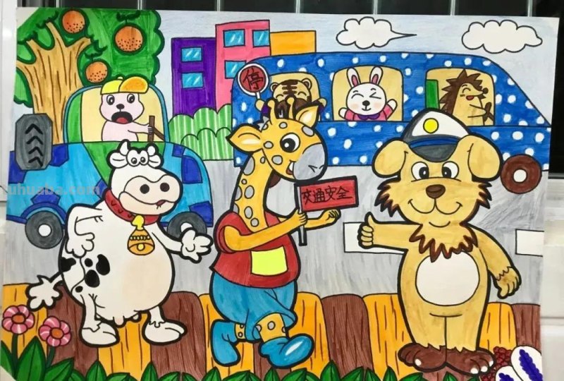 37张交通安全相关参考手抄报绘画来啦！线稿+成品图都有，请收好