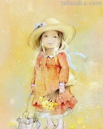 色彩女孩画与色彩画小女孩，呈现绚烂的童年世界 