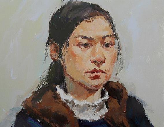 如何画出色彩女青年及色彩女青年头像步骤图 