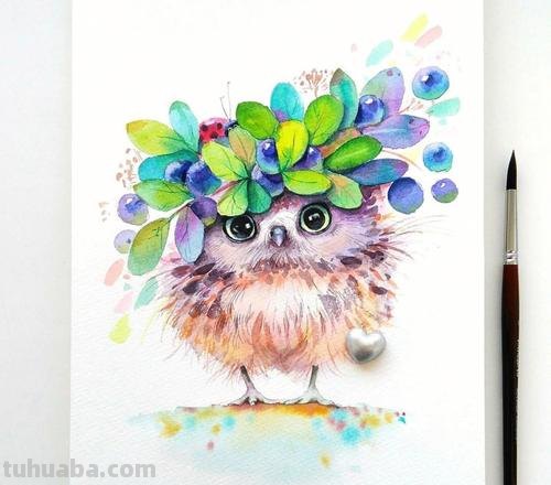 一眼就会爱上的可爱小动物手绘,这样的水彩插画你喜欢吗?