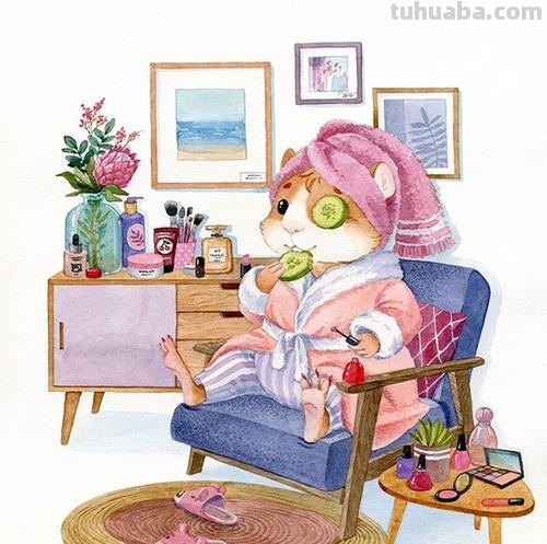 一眼就会爱上的可爱小动物手绘,这样的水彩插画你喜欢吗?