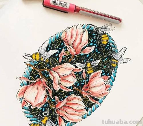 58张高颜值水彩线描装饰画!附带详细教程,让你从小白逆袭成大神