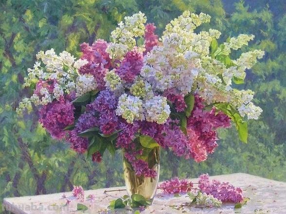 乌克兰Gennadiy Kirichenko花卉静物油画欣赏