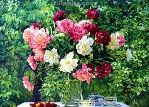 乌克兰Gennadiy Kirichenko花卉静物油画欣赏