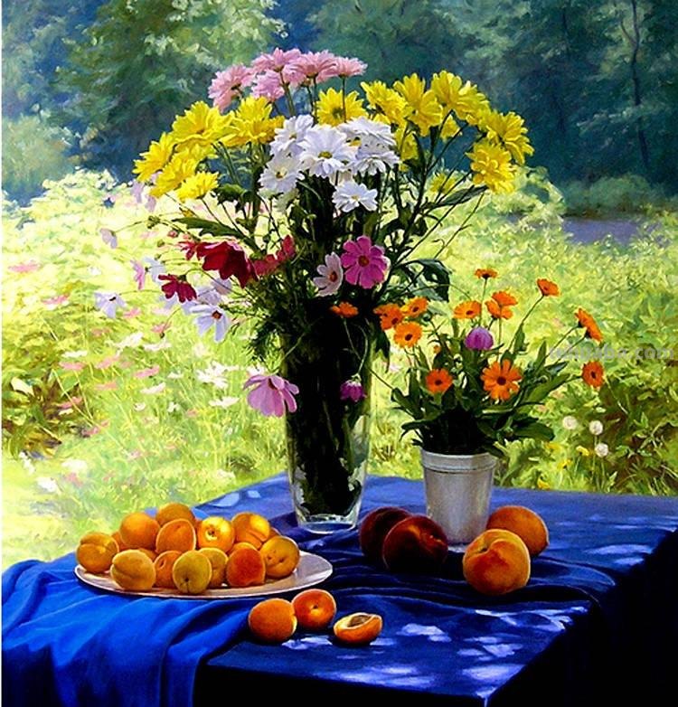 乌克兰Gennadiy Kirichenko花卉静物油画欣赏