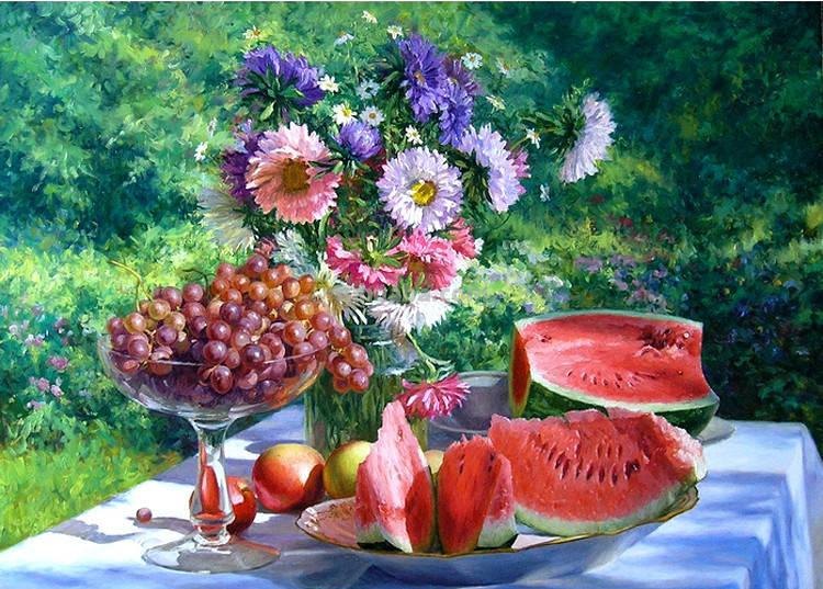 乌克兰Gennadiy Kirichenko花卉静物油画欣赏