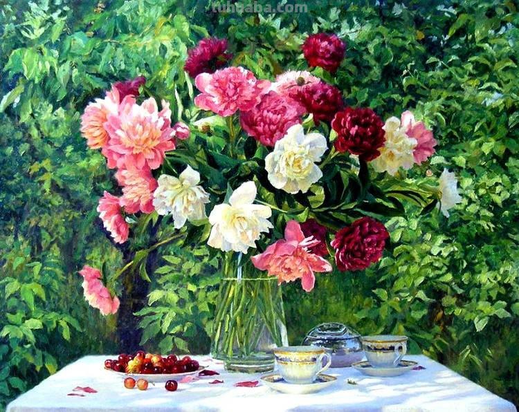 乌克兰Gennadiy Kirichenko花卉静物油画欣赏
