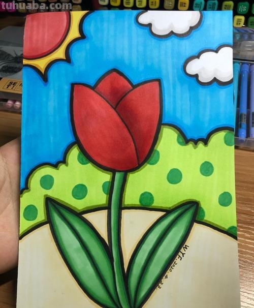 简单的色彩画图片及简单的色彩画图片马克笔 