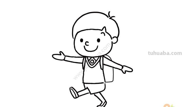 简笔画小朋友怎么画 简笔画上学男孩儿的画法?