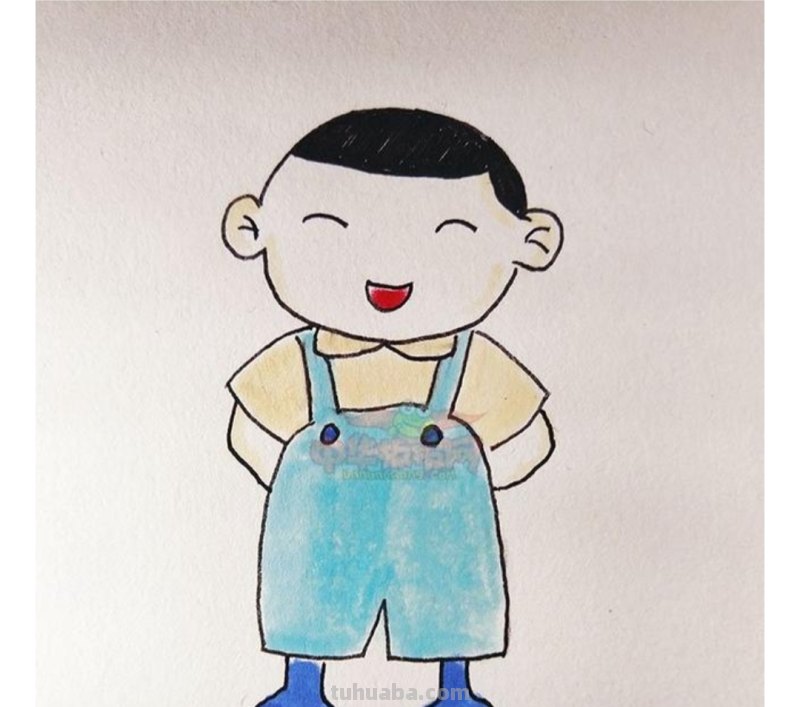 简笔画小朋友怎么画 简笔画上学男孩儿的画法？