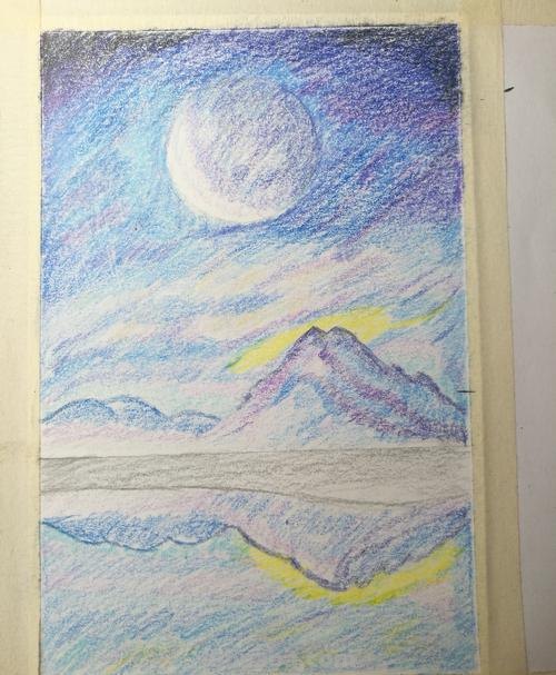 月明之夜怎么画彩铅 怎样用普通彩铅画星空？