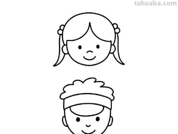 超全人物头像简笔画~一步一步教男孩女孩全都有，抽藏起来教孩子