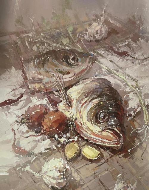 鱼色彩静物及鱼色彩静物画法图片 