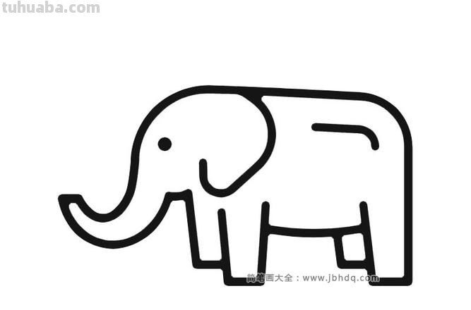 大象的简笔画怎么画 儿童简笔画：大象的最简单画法？