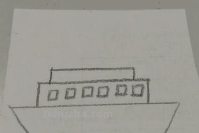 怎么画船简笔画图片 正方形简笔画之如何画轮船？