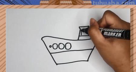 怎么画船简笔画图片 正方形简笔画之如何画轮船？
