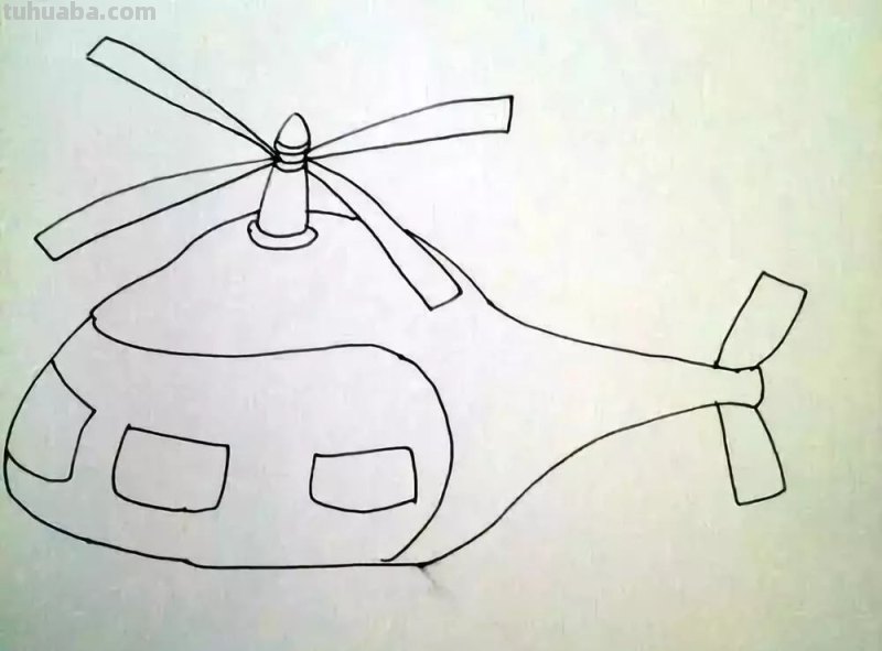 「简笔画」 炫酷的直升飞机绘画教程， 分分钟学会