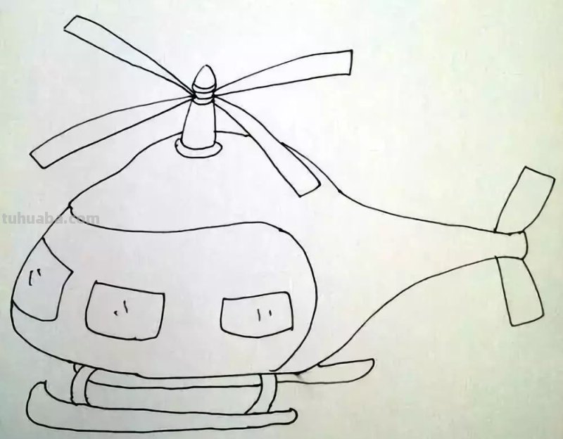 「简笔画」 炫酷的直升飞机绘画教程， 分分钟学会