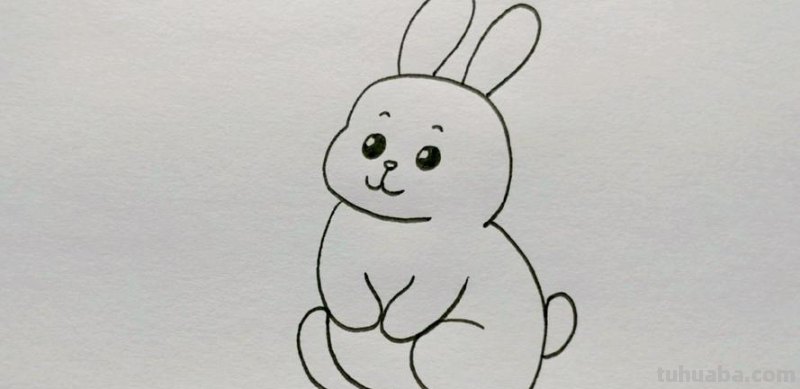 儿童简笔画教程-小白兔,小白兔白又白,两只耳朵竖起来
