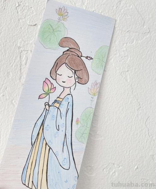 国风书签怎么画彩铅 书签怎么做古风彩铅？