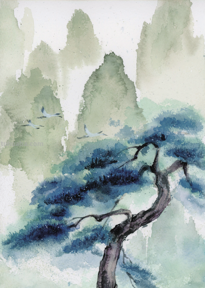 6个水彩写意技法，教你轻松画出超美水墨画