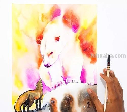 水彩动物肖像画:充满动感和生命的史诗巨作
