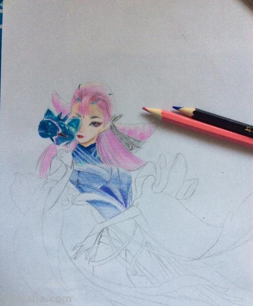 貂蝉怎么画 彩铅图 画动漫人物女生霸气古风?