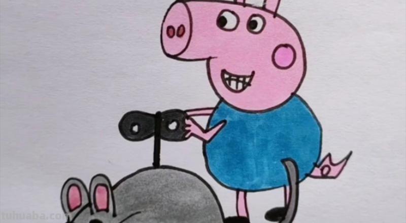小猪乔治简笔画怎么画 幼儿简笔画小猪的画法?