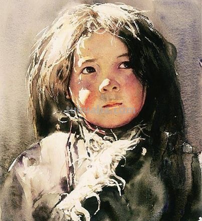 广东水彩画 - 女画家肖蓉人物水彩​​画欣赏