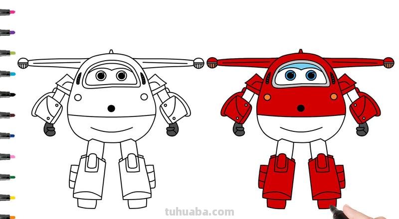 简笔画-超级飞侠乐迪的画法