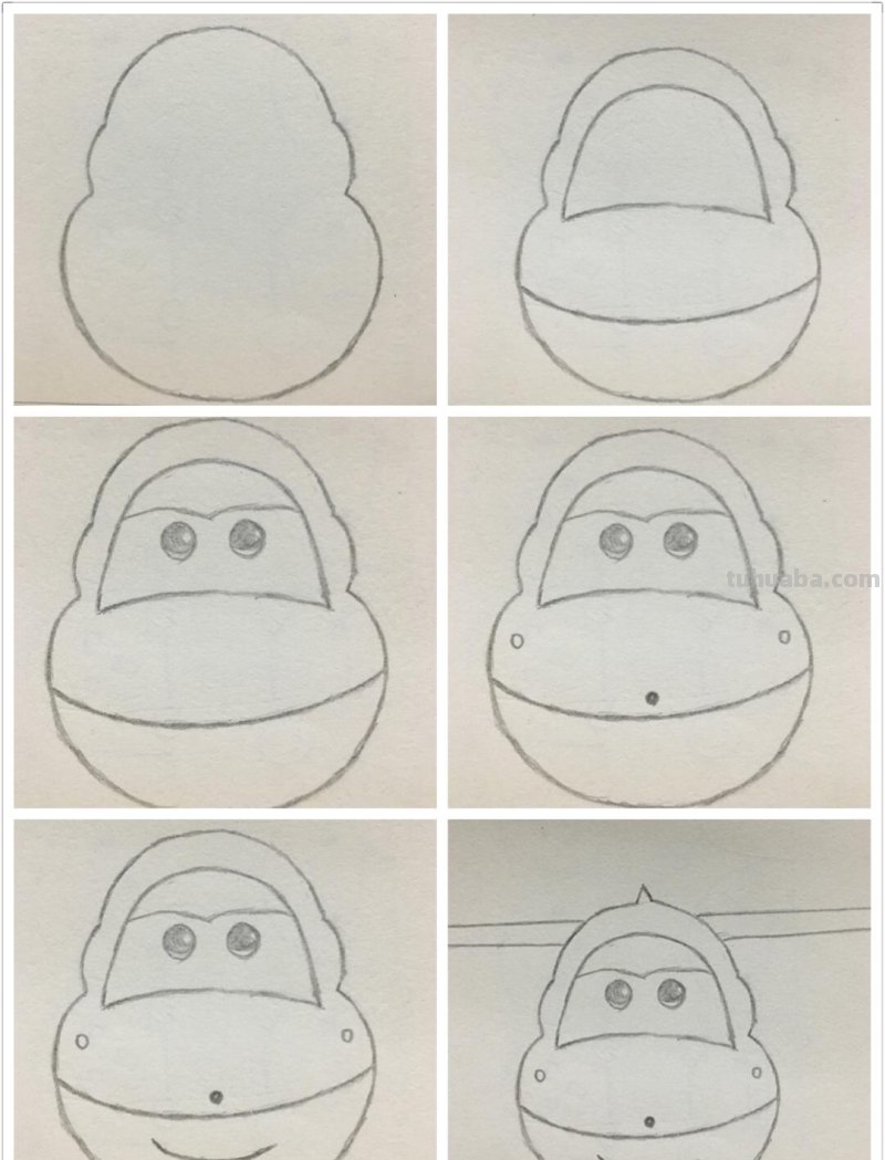 简笔画-超级飞侠乐迪的画法