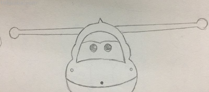 简笔画-超级飞侠乐迪的画法