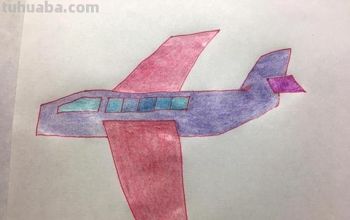 绘画教程-飞机，翅膀闪着亮光带着呼啸