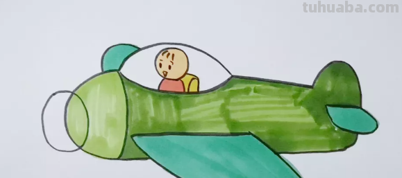 绘画教程-飞机，翅膀闪着亮光带着呼啸