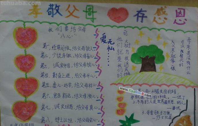 父母的爱手抄报怎么 孝心手抄报内容？