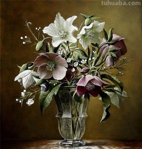 超写实花卉静物油画 比利时大师Pieter Wagemans作品