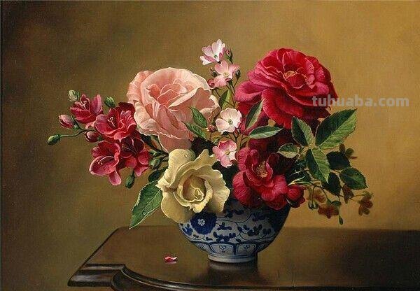 超写实花卉静物油画 比利时大师Pieter Wagemans作品