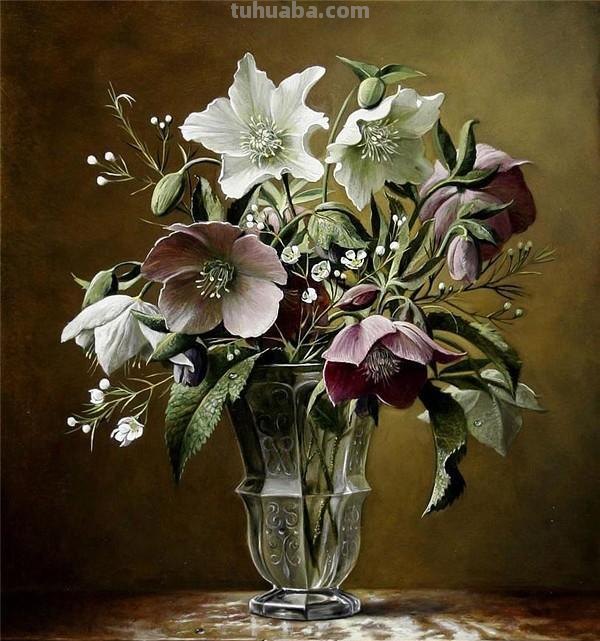 超写实花卉静物油画 比利时大师Pieter Wagemans作品