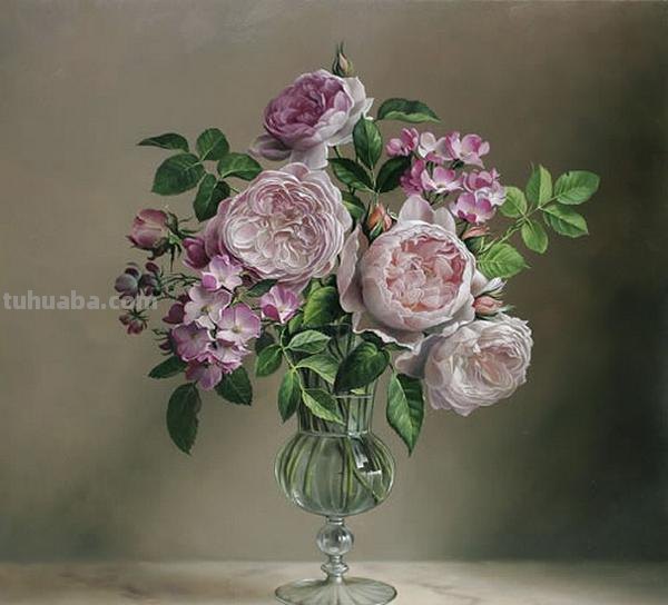 超写实花卉静物油画 比利时大师Pieter Wagemans作品