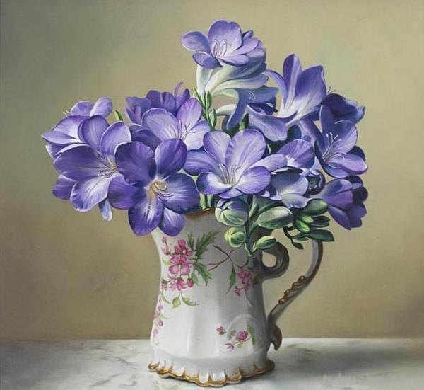 超写实花卉静物油画 比利时大师Pieter Wagemans作品
