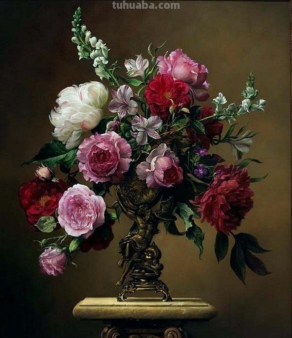 超写实花卉静物油画 比利时大师Pieter Wagemans作品
