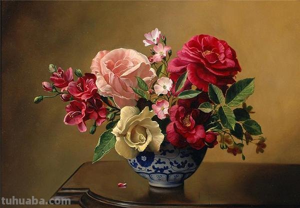 超写实花卉静物油画 比利时大师Pieter Wagemans作品