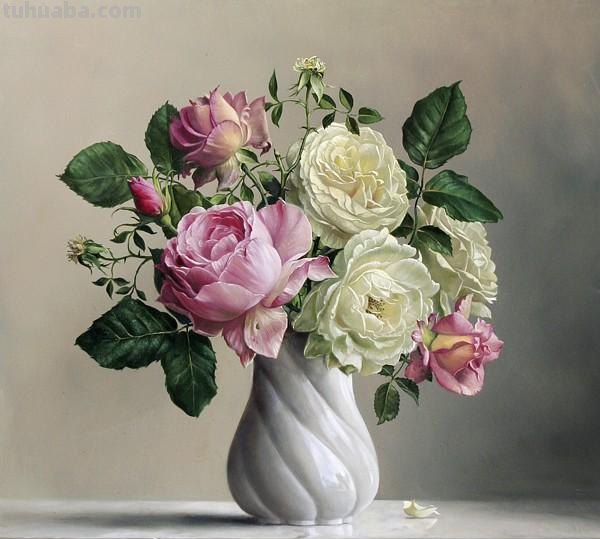 超写实花卉静物油画 比利时大师Pieter Wagemans作品