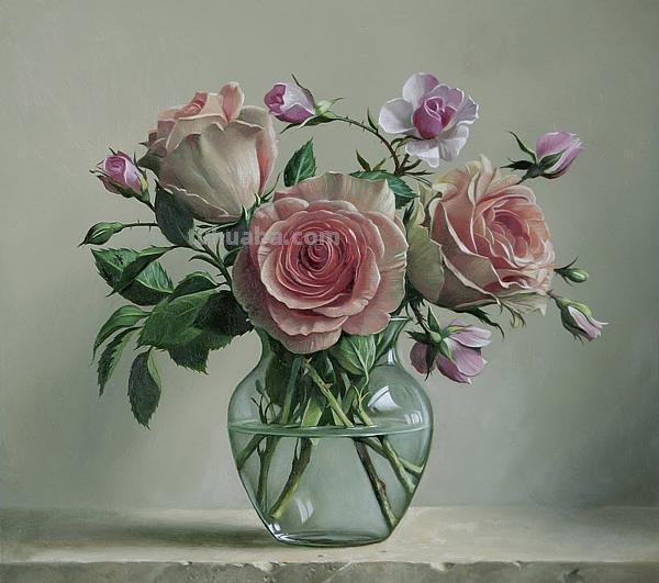 超写实花卉静物油画 比利时大师Pieter Wagemans作品