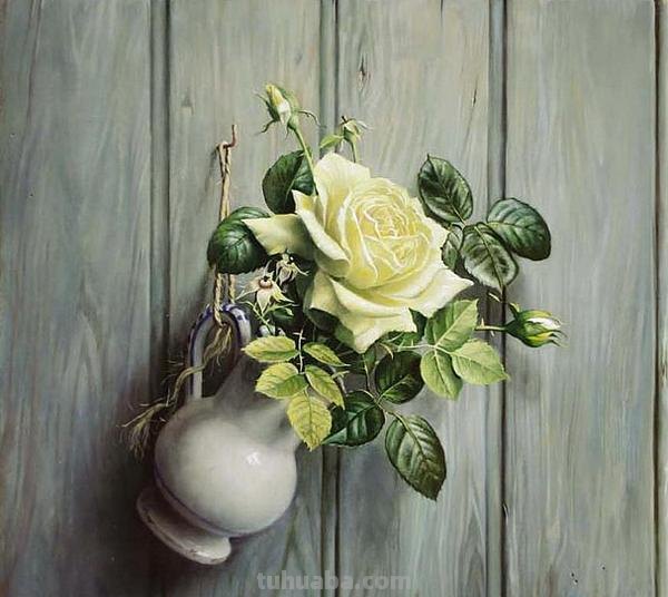 超写实花卉静物油画 比利时大师Pieter Wagemans作品