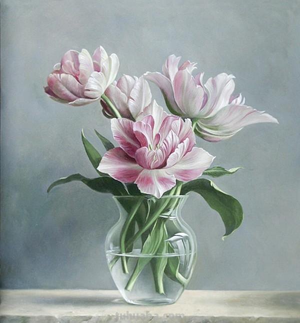 超写实花卉静物油画 比利时大师Pieter Wagemans作品