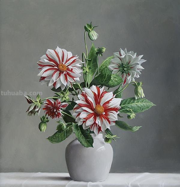 超写实花卉静物油画 比利时大师Pieter Wagemans作品