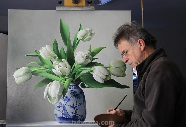 超写实花卉静物油画 比利时大师Pieter Wagemans作品